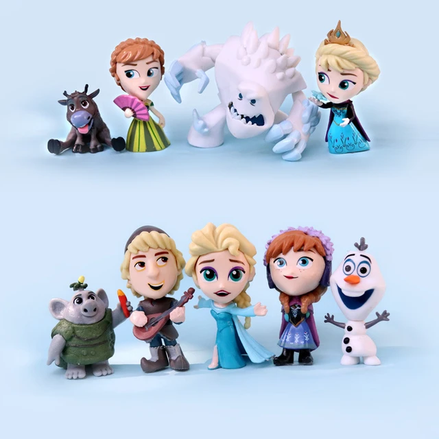 12pcs/kit Frozen Elsa Anna Princesa Kristoff Sven Olaf Figuras