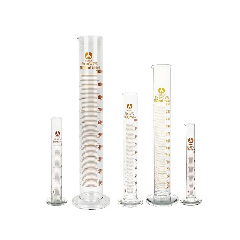 1PCS New Professional Thick Glass Graduated Measuring Cylinder Set 5ml 10ml 25ml 50ml 100ml Measuring Cylinder Kit for Lab Suppy