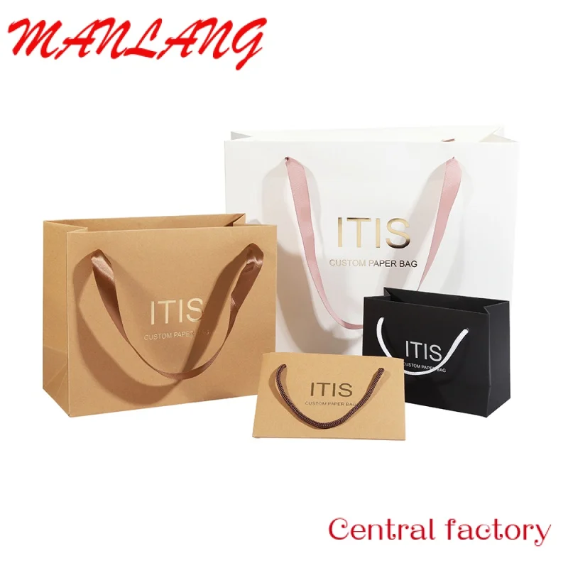 

Custom packaging shopping gift small brown paper bag with your own logo
