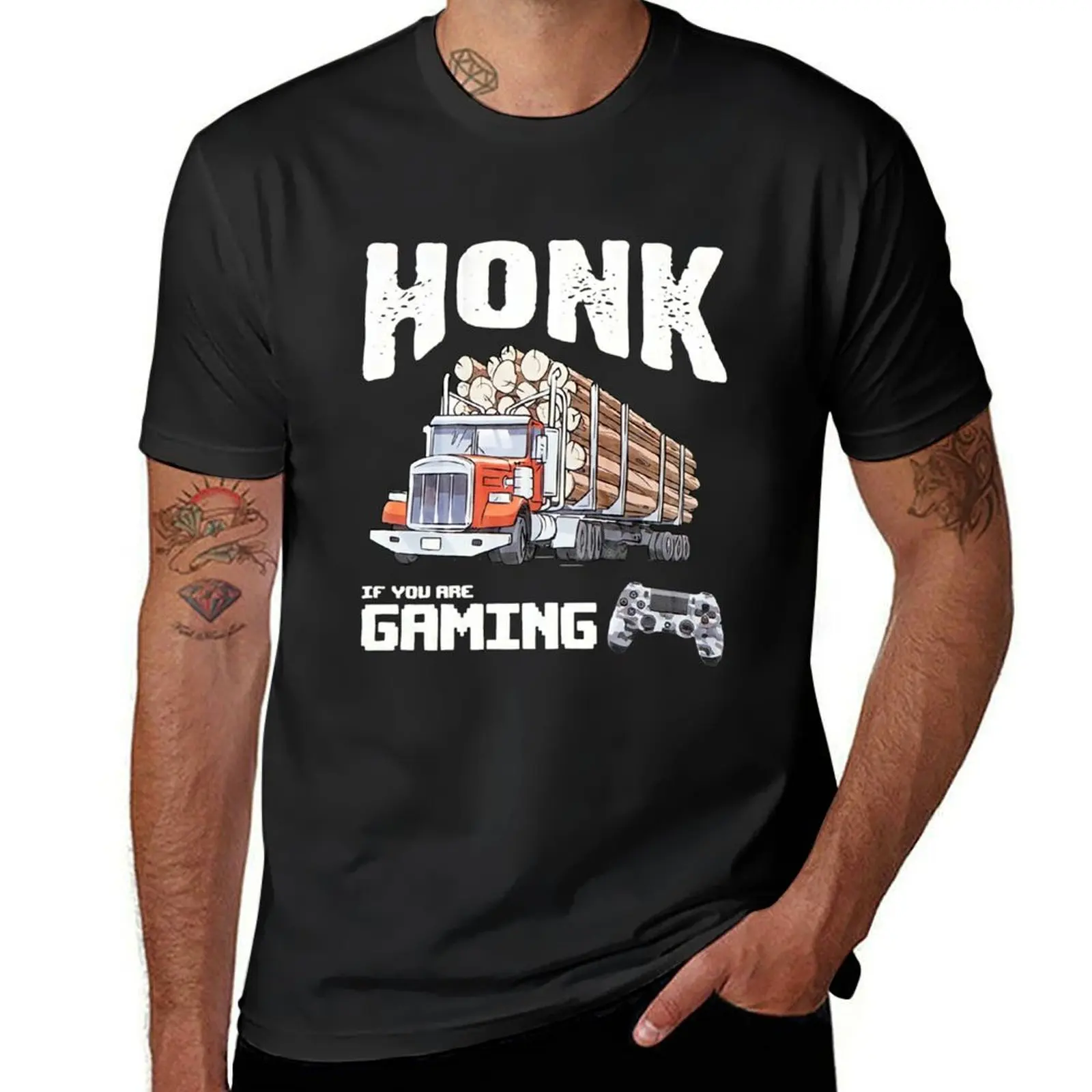 

HONK IF YOU ARE GAMING (TRUCKER GAMER) CoolShirtz/Cold Ones t-shirt (REPRODUCTION) T-Shirt anime mens graphic t-shirts