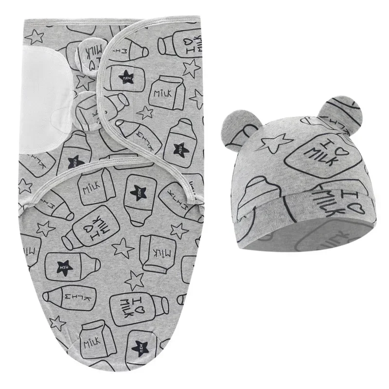 Newborn Cotton Swaddle Hat Set 6