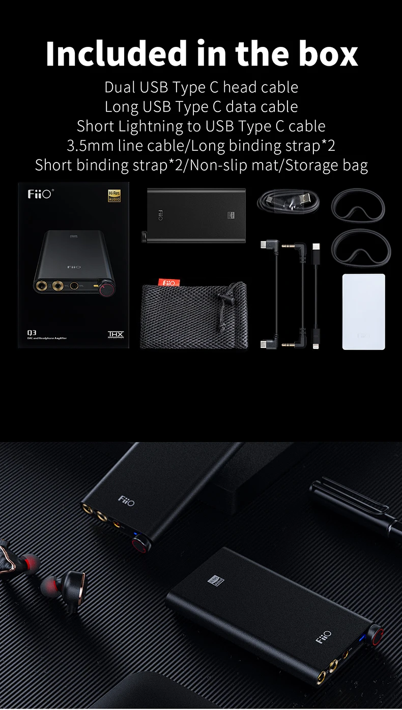 Fiio Q3 AK4462 Chip THX Balanced USB DAC Amplifier AMP XMOS XUF208 