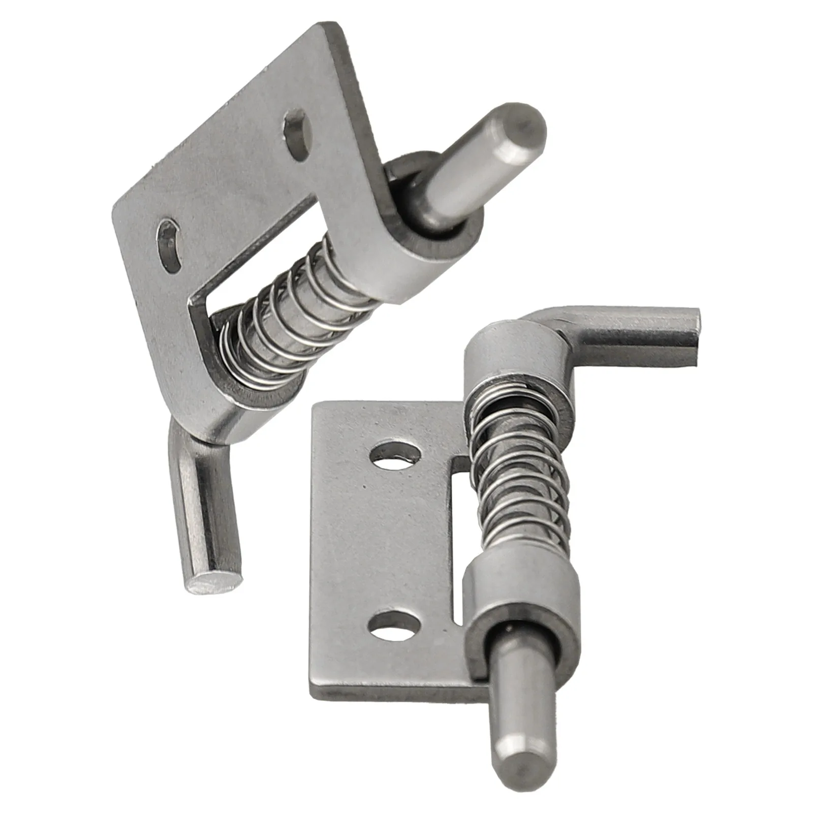Description Picture 6 of item2pcs Spring Loaded Latches 304 Stainless Steel Security Bolt Latch Hasp Staple Gate Safety Lock Latch Door Cabinet Hinges