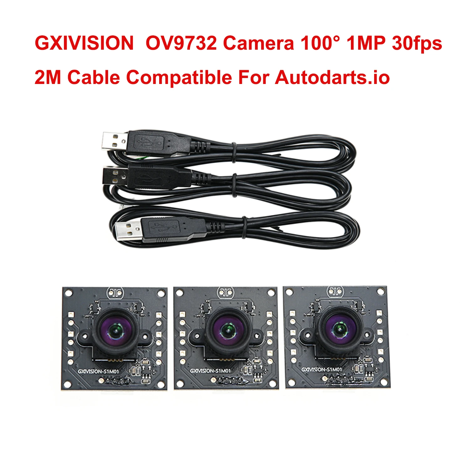 GXIVISION OV9732 USB Camera Module 100 Degree 30FPS 2M Cable NO Distortion Compatible Autodarts.io Scoring System Drive Free camera module