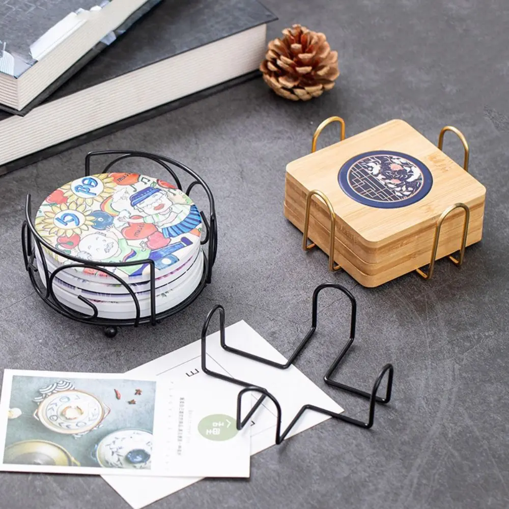 Mental Coaster Mat Storage Rack Durable Space Saving Placemat Storage Organizer Kitchen Accessories Desktop Decoration 3