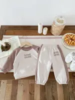 2024 Autumn New Baby Long Sleeve Sports Set Boy Girl Letter Print Sweatshirt + Pants 2pcs Suit Infant Toddler Casual Outfits 5
