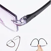 Lunettes de lecture sans monture pour hommes et femmes, anti-lumière bleue, bifocales, grossissement de loin et de près, lunettes presbytes, + 150, + 200, nouveau, 2 paires 5