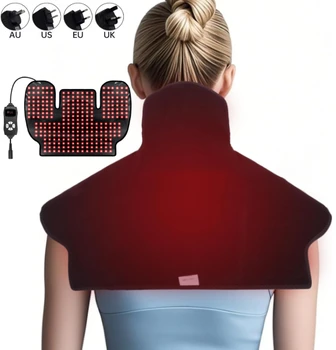 Red Infrared Light Neck Shoulder,Large Wearable Wrap Pad 660&850 nm Dual-chip LED Red Light Therapy Device for Muscle relaxatio