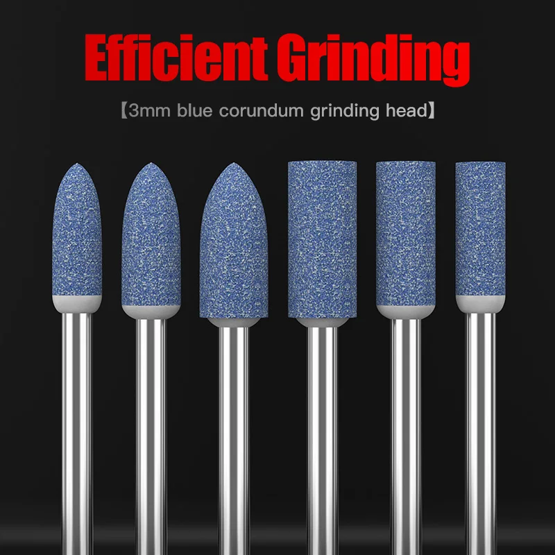 HUHAO 5PC/10PC/100PC 연마 연삭 헤드 드릴 비트 3mm 전기 연삭 돌 휠 헤드 연마 장착 로타리 전동 공구