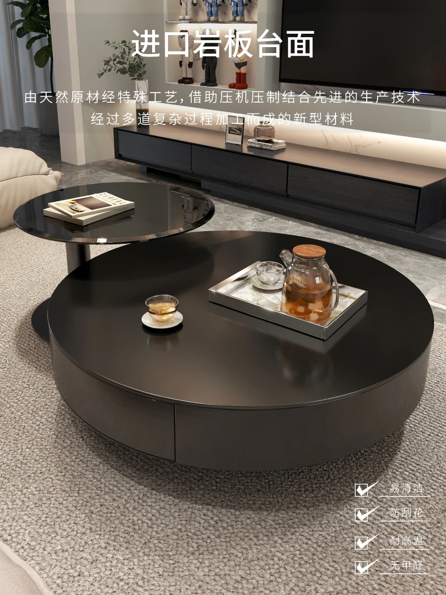 

Stainless steel black rock plate coffee table