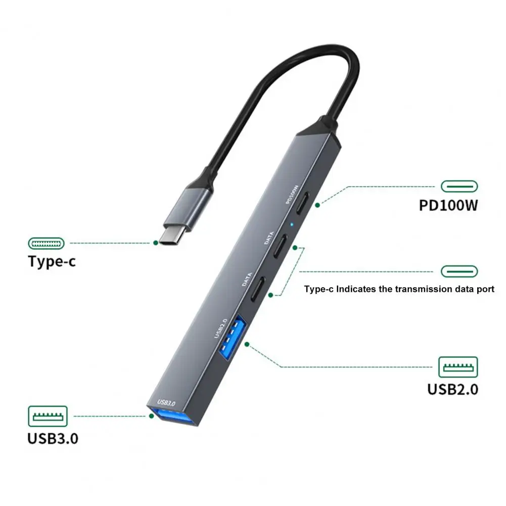 

Usb-c Docking Station Hub Fast Data Transfer Type-c 5-in-1 Hub Easy Device Connection Docking Station for Phone Tablet Computer