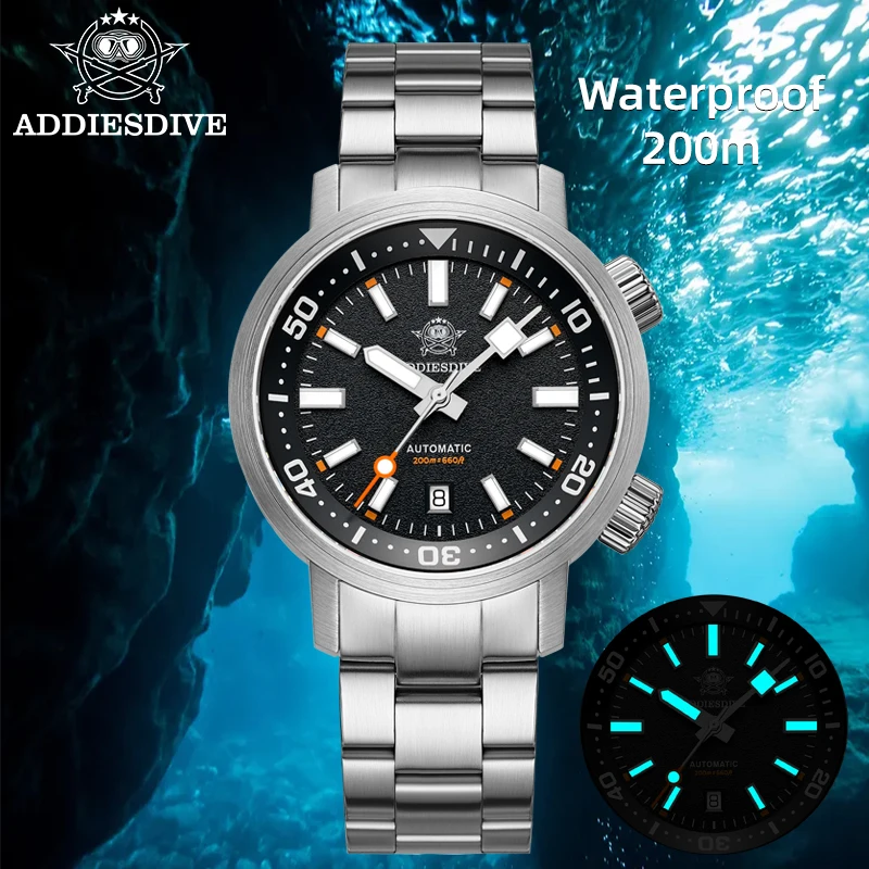 ADDIESDIVE 36 MM Piccolo Quadrante GMT Orologio Uomo Diver Impermeabile