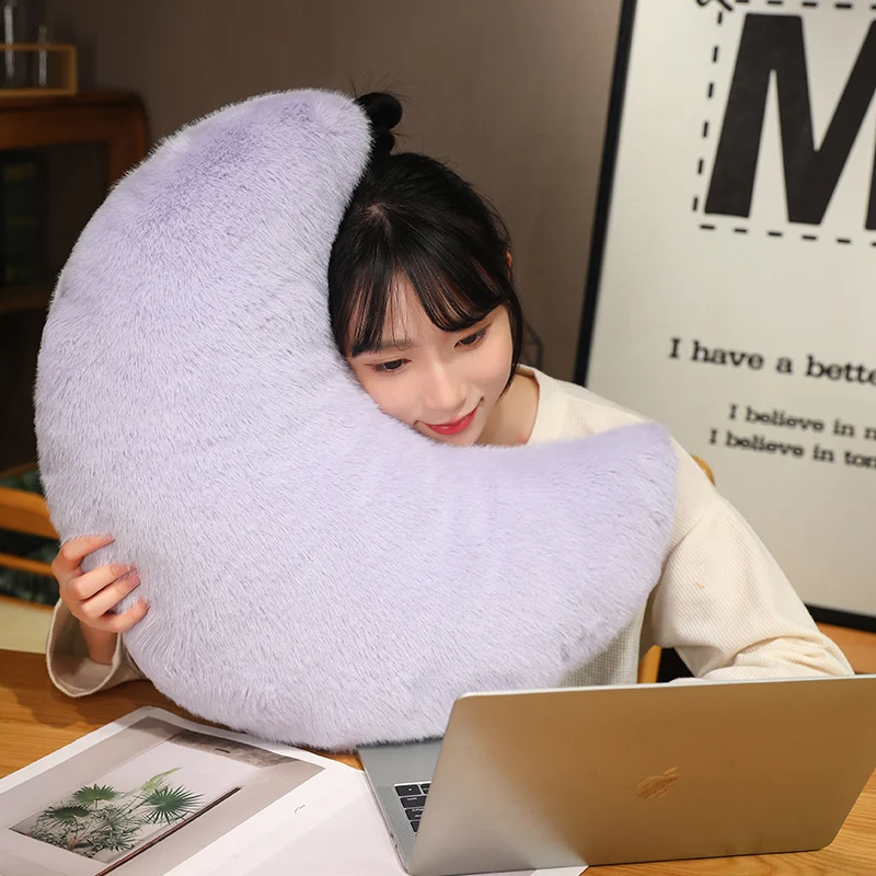 Moon Star Heart Sky Pillow Plush Purple Pink Yellow Fluffy Cushion Decor Sofa Chair Back Support Party Prop Ladies Gift 3