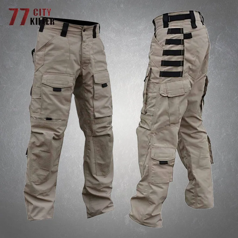 

Intruder Tactical Cargo Pants Mens Outdoor Commute Wear-resistant Multiple Pockets Military SWAT Combat Trousers Male Joggers
