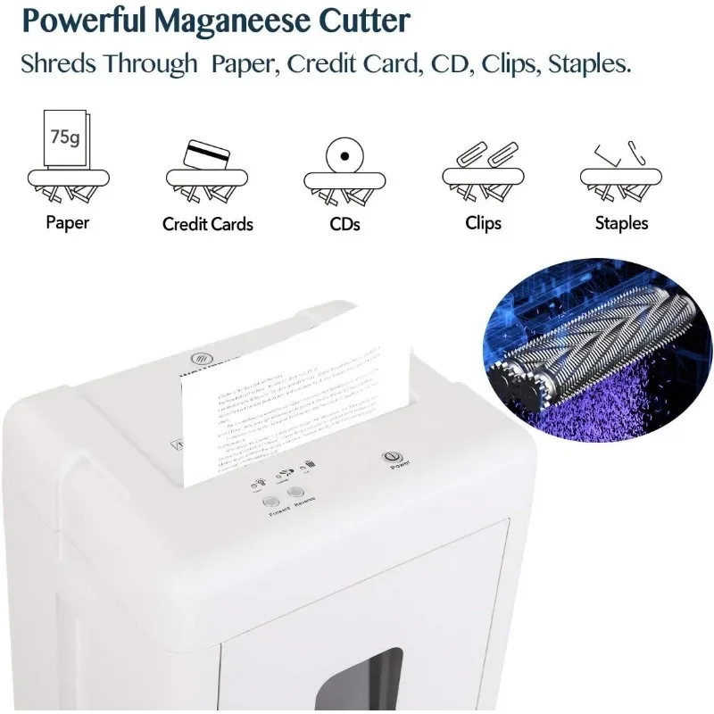 WOLVERINE 15-Sheet Super Micro Cut High Security Level P-5 Heavy Duty Paper/CD/Card Shredder for Home Office 4