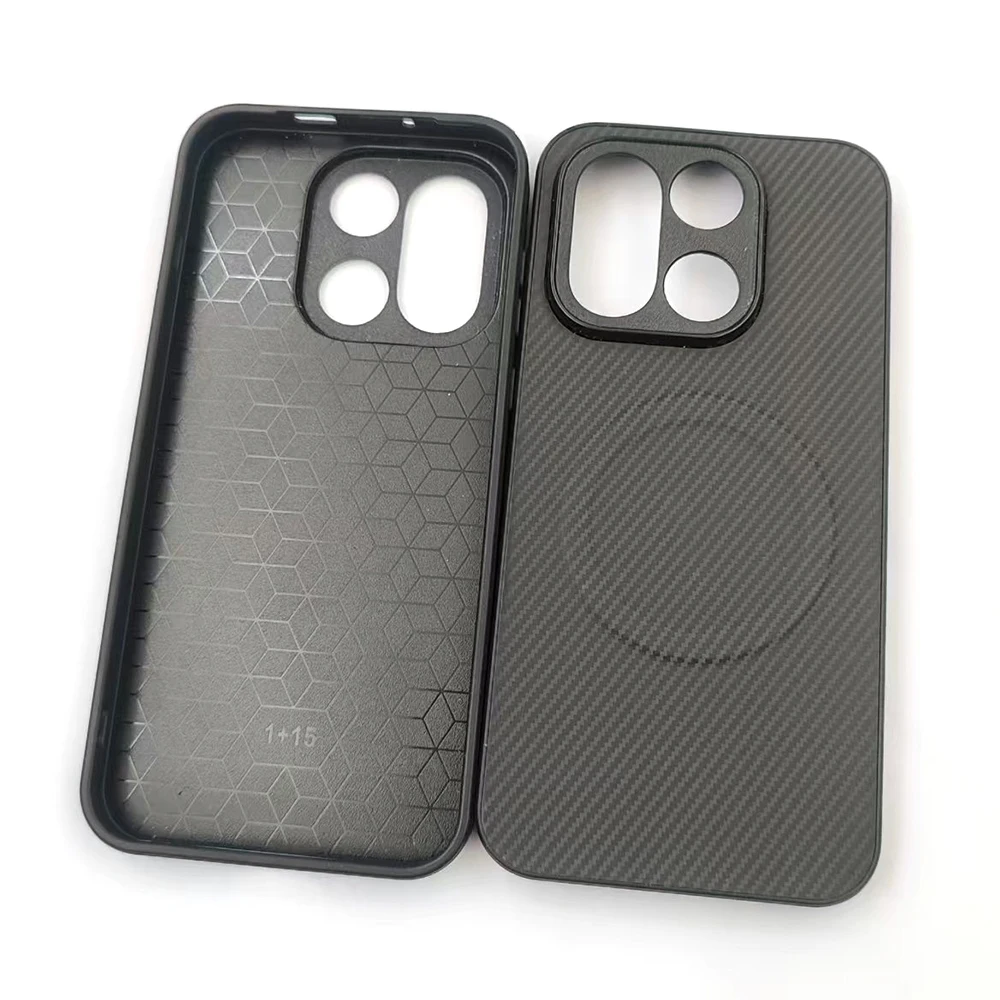 Luxury Ultra-Thin Carbon Fiber Pattern Matte Case with MagSafe Compatibility - Shockproof and Soft Cover