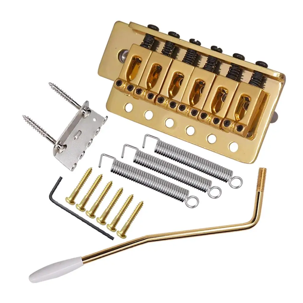 

Tooyful 6 String Flat Saddle Tremolo Bridge System for FD ST Electric Guitar Gold