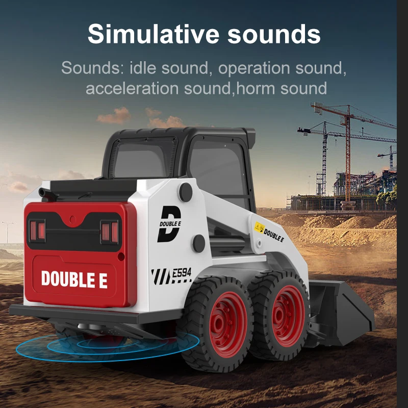DOUBLE E E594 RC Slip Loader Truck 1/14 Tractor Car Models Bulldozer Excavator Remote Control Engineering Vehicles Toys for Kids 6