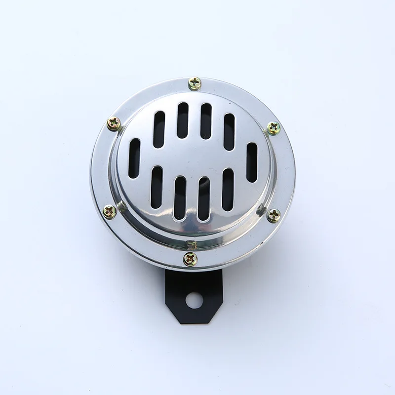 Motorcycle Electric Horn, Car Horn | 1pcs 12V Motorcycle Horn Chrome Round Slotted Grille Car Horn Cover Fit For Speaker Horns Bike Car Accessories