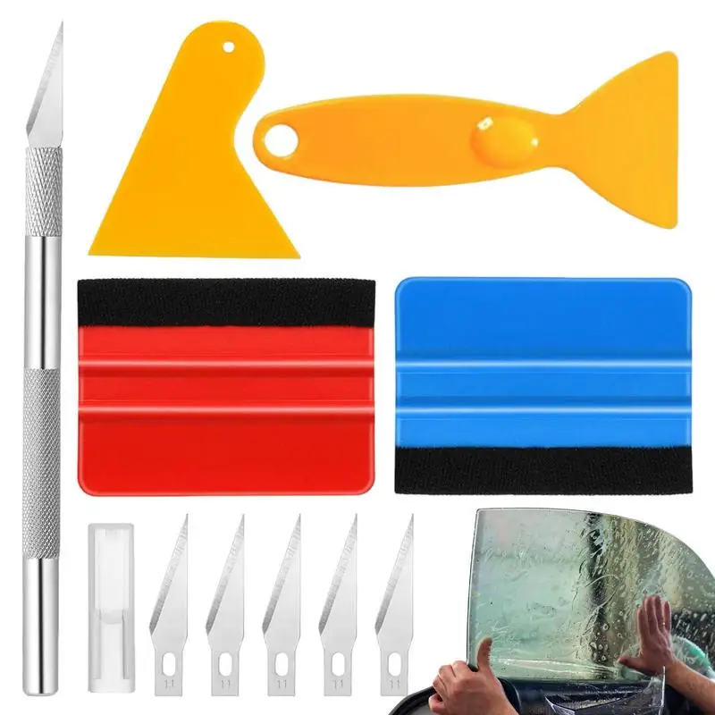 

10Pcs Auto Window Tinting Tool Kit Professional Window Film Installation Window Film Squeege Tool Film Installation Kit For Auto