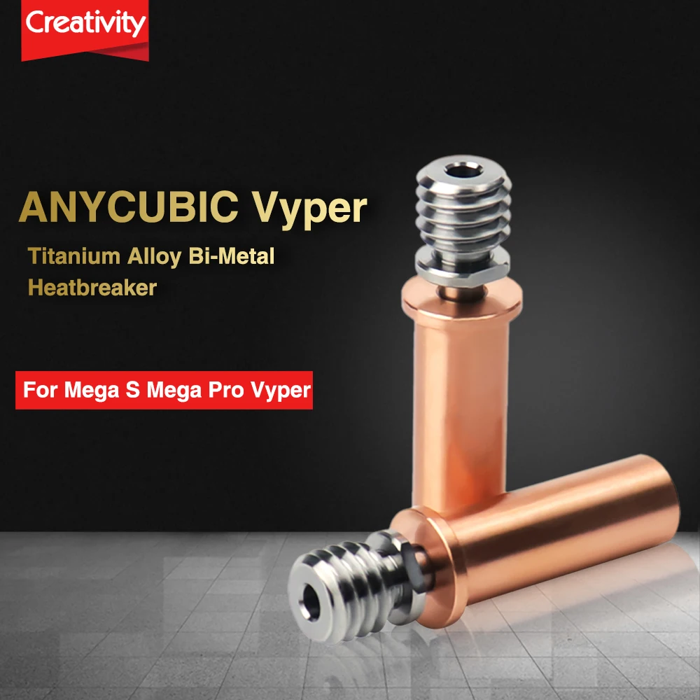 Creativity V5 AC Heatbreak Upgrade Titanium & Copper Bi-Metal Heat Break for Anycubic Mega S/Vyper/Mega Pro 1.75MM Filament