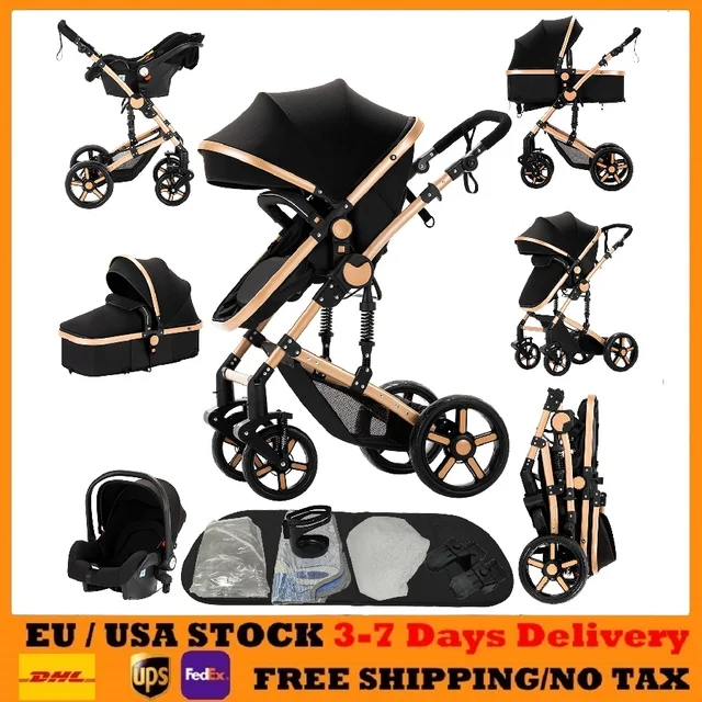 Poussette 3 en 1 bébé poussette landau bébé voitures léger bébé poussettes bébé siège auto bébé landau une main pliable poussette 1