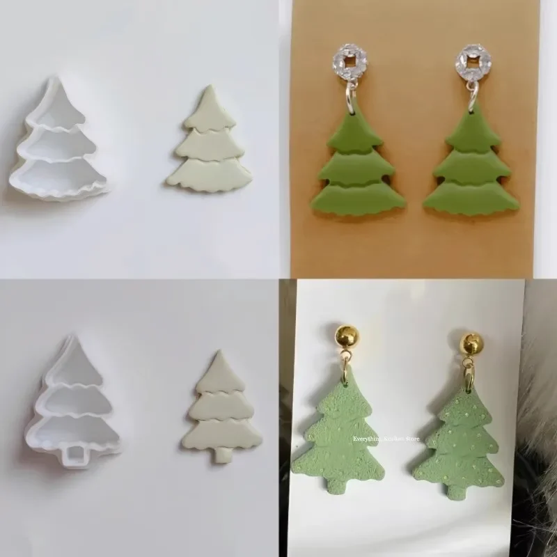 Christmas Elk House Earring Clay Cutter Bow Snowman Sweater Polymer Clay Molds Winter Holiday Tools