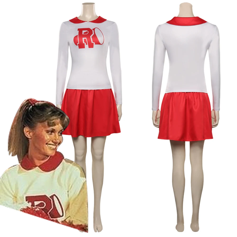 

Grease: Rydell High Pinklady Cheerleader Cosplay Costume Sportswear Top Skirt Halloween Carnival Party Suit for Adult Women