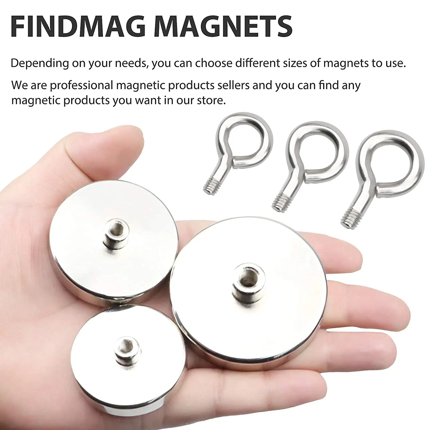 Description Picture 5 of item10Pcs Super Strong Fishing Magnet Neodymium Salvage Magnet Heavy Duty Industrial Magnets Multi-Purpose Magnetic Hooks for Office