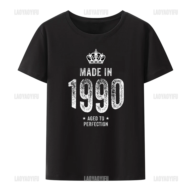 

Новое поступление, Уникальный Повседневный Свободный Топ Harajuku с круглым вырезом для себя, подарок на день рождения, черная или белая футболка с принтом, из модала