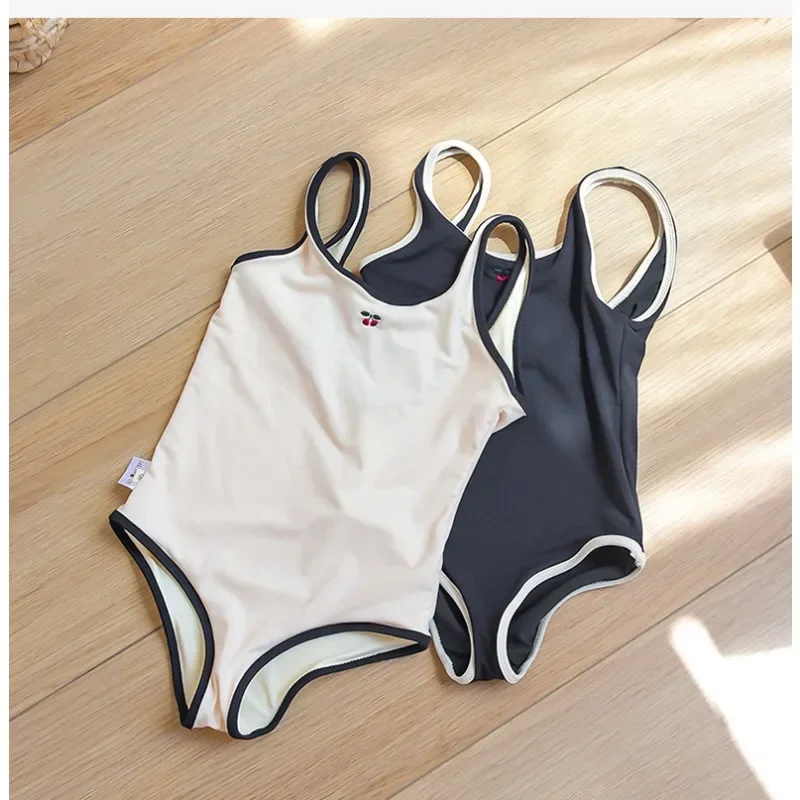 Girls Swimwear  Quick Dry Sun Protection Baby Strap Swimwears Girl Sleeveless Backless One Piece Swimsuit Bikinis 1