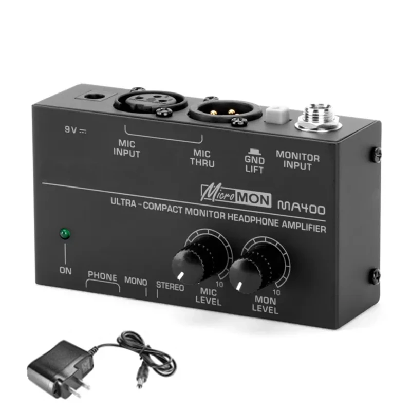 

MA400 Studio-Grade Microphone And Headphone Preamplifier, US Plug, With 6.35Mm & 3.5Mm Outputs – Audio Mixer