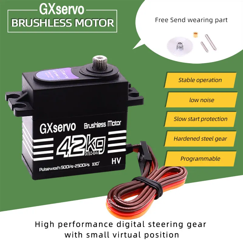 

GXservo Rc car Brushless digital servo 42kg Waterproof High torque Remote Trol Car For Parts Robotic DIY Boat 1/8 1/10 Scale