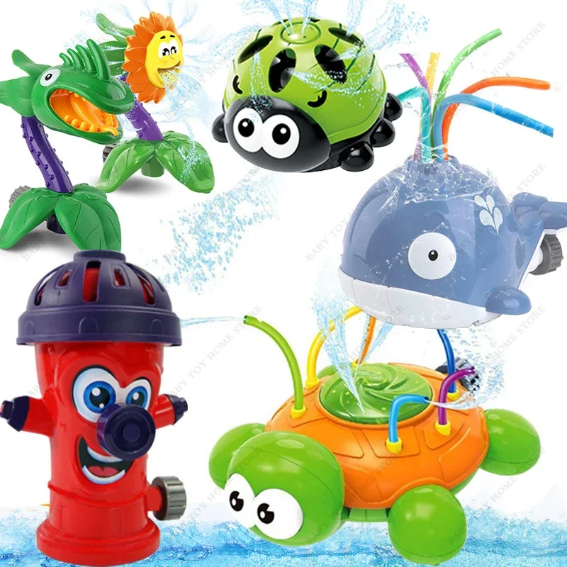 Outdoor Water Spray Sprinkler for Kids and Toddlers Backyard Spinning Turtle Toy Splashing Fun Gifts Kid Boysgirls