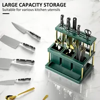 Kitchen Knife Holder Multi-Function Cutter and Cutlery Drainer Rack PP Space Saving Kitchen Utensil Organizer Rack New 2