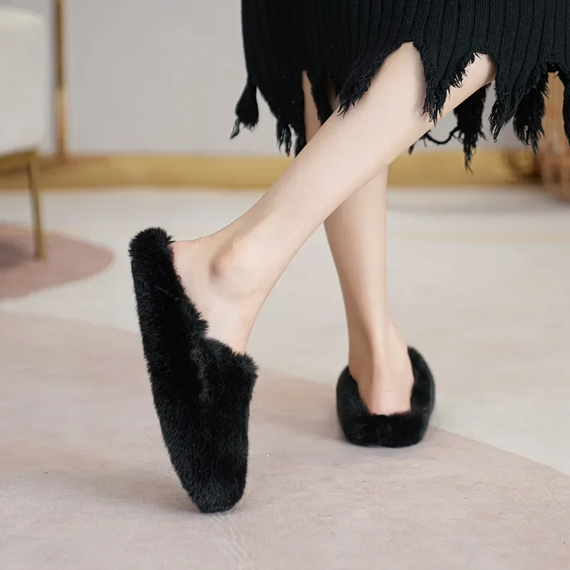 2024 Designer Luxury Lambswool Winter Cotton Shoes Women Loafers Warm Plush Comfy Curly Sheep Fur Flats Casual Mocasines Mujer