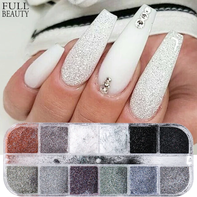 Shiny Snow Nail Glitter Powder Mixed Colored Nail Art Pigment Dipping Dust Winter Manicure Chszmn - Nail Glitter - AliExpress