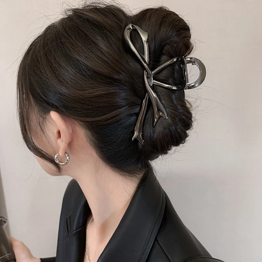 2025 Neue Vintage Haarspangen mit Schleifenband, exquisite Metall-Haarklammern, Haarnadeln für Damen, Haar-Accessoires, Haarspangen, Haifischklammern – Detail 9