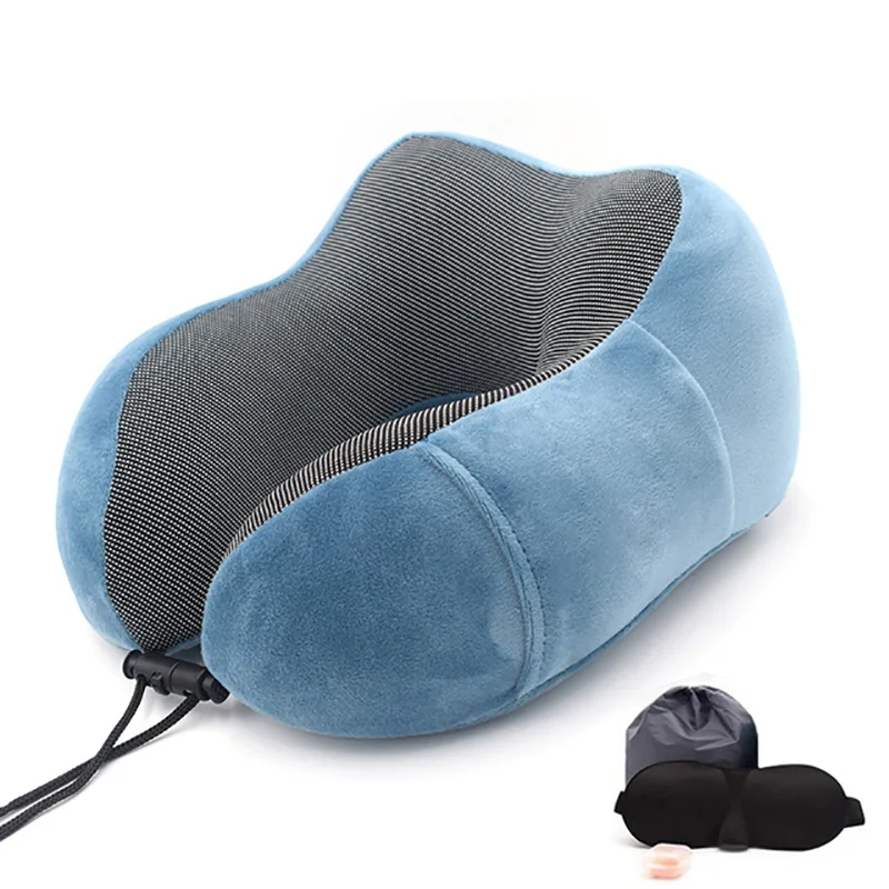 Almohadas de cuello de espuma viscoelástica en forma de U, almohada de viaje  suave de rebote lento para avión, almohada Cervical de siesta, almohada de  masaje para dormir - AliExpress