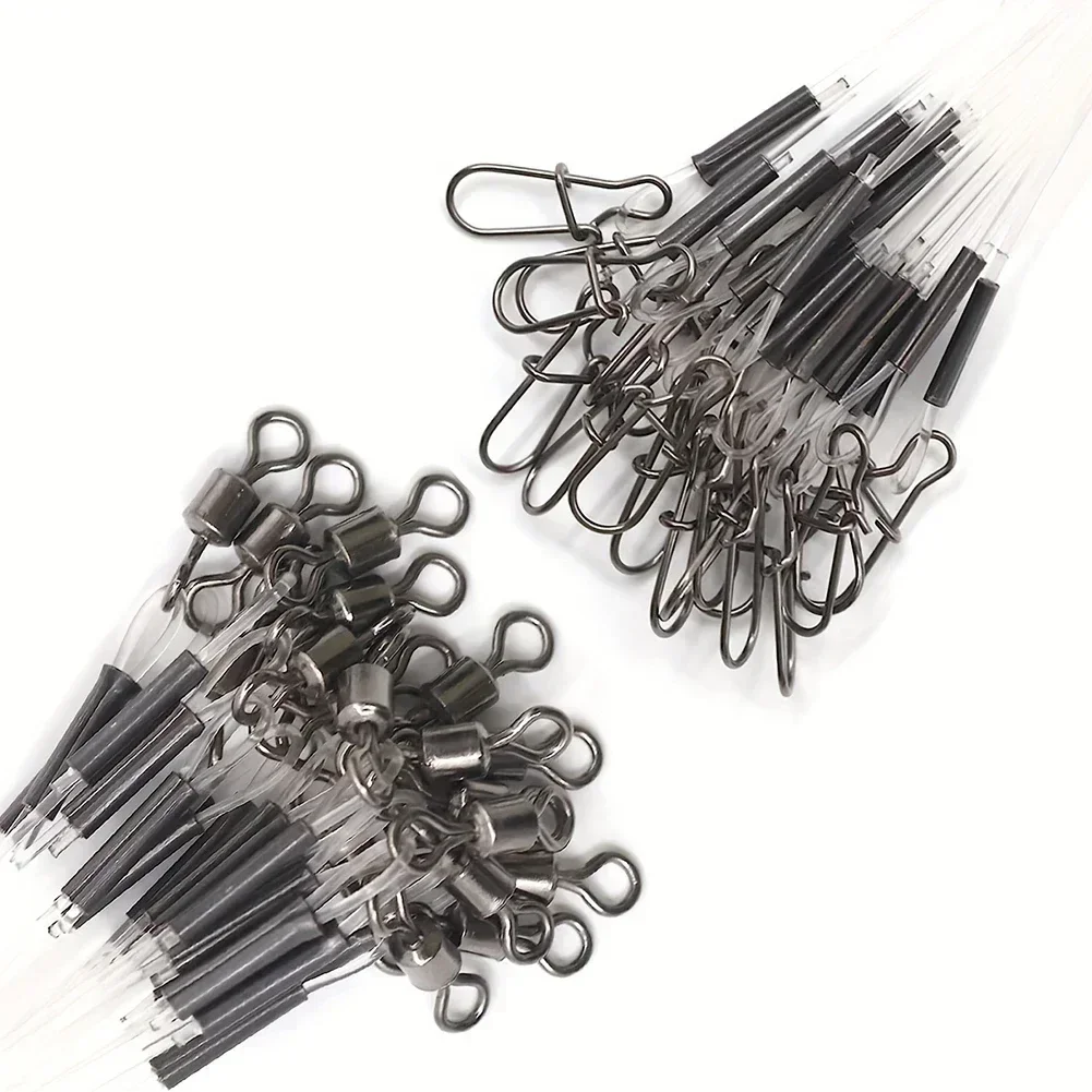 Carbon Fiber Fluorocarbon Fishing Leader Set High-Strength Lines With Swivels Snaps Abrasion-Resistant Fishing Leader Line Parts 5