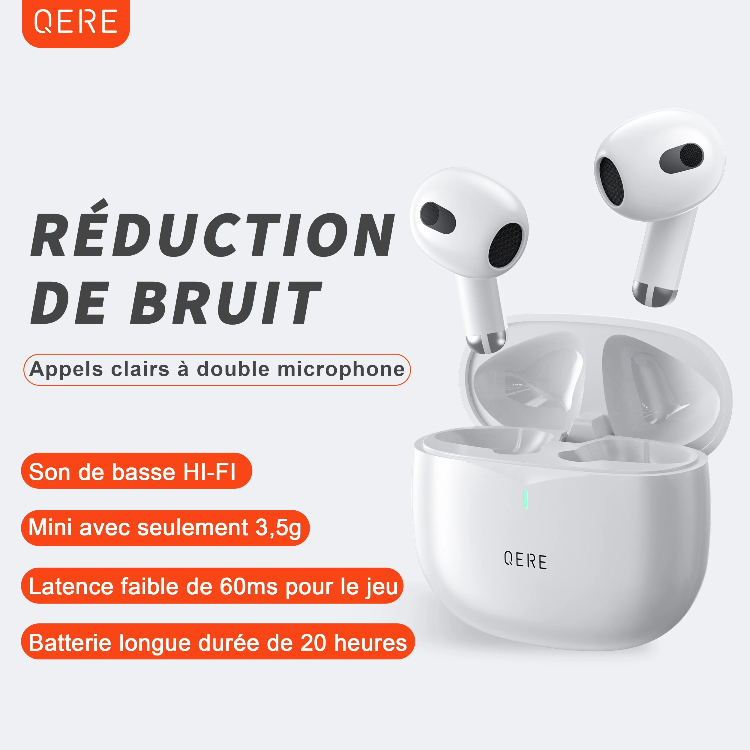 Беспроводные наушники QERE E28, новинка, TWS, Bluetooth 5,3, HD микрофон, HIFI наушники, 13 мм драйвер, низкая задержка, игровые водонепроницаемые наушники
