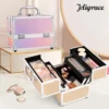 boite rangement maquillage Portable en alliage de sirène, boîte à cosmétiques avec 4 plateaux