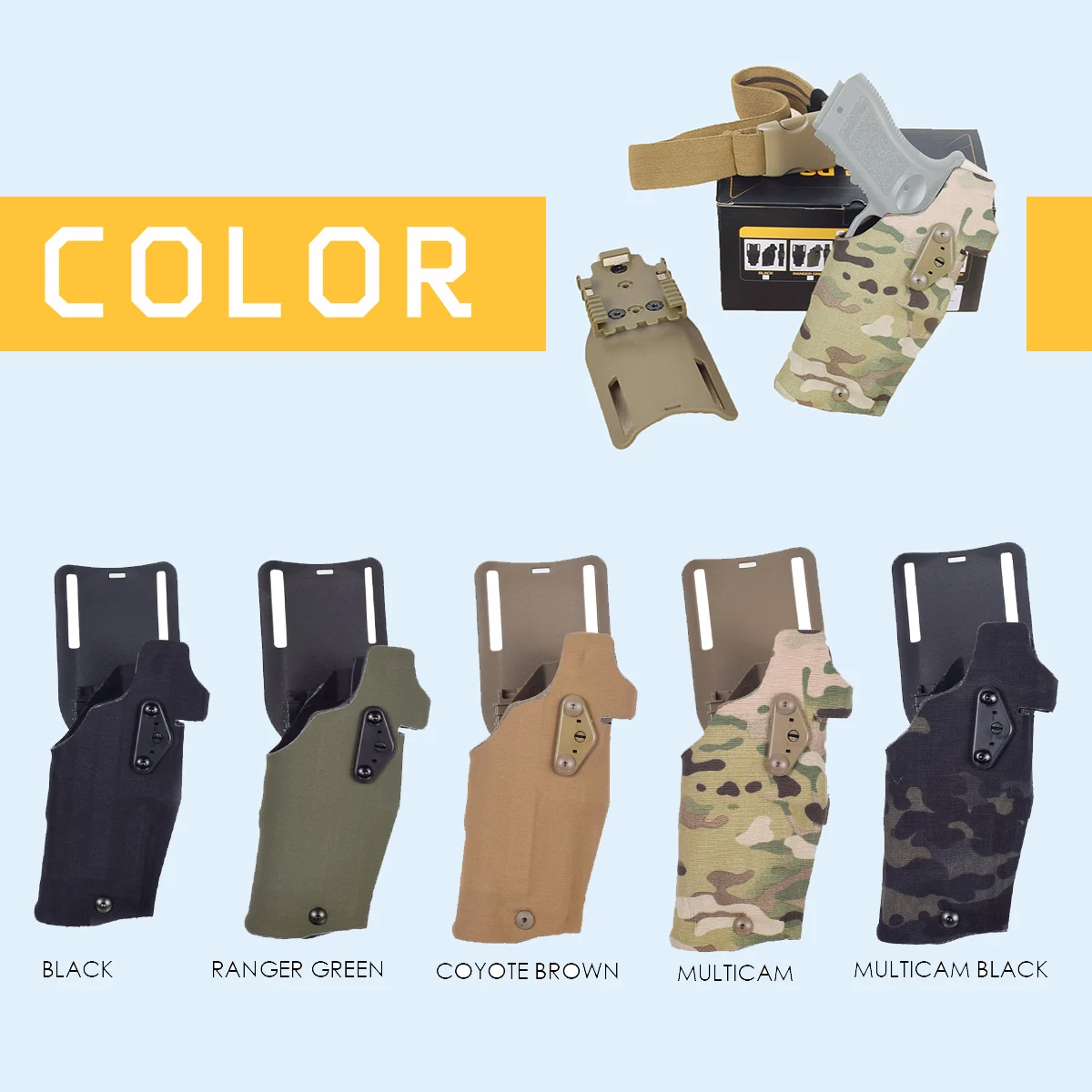 

Tactical Pistol Holster for Glock 17 19 Compatible With X300 X300U Lights Holster Quick Mount Adapter Leg Shroud Drop