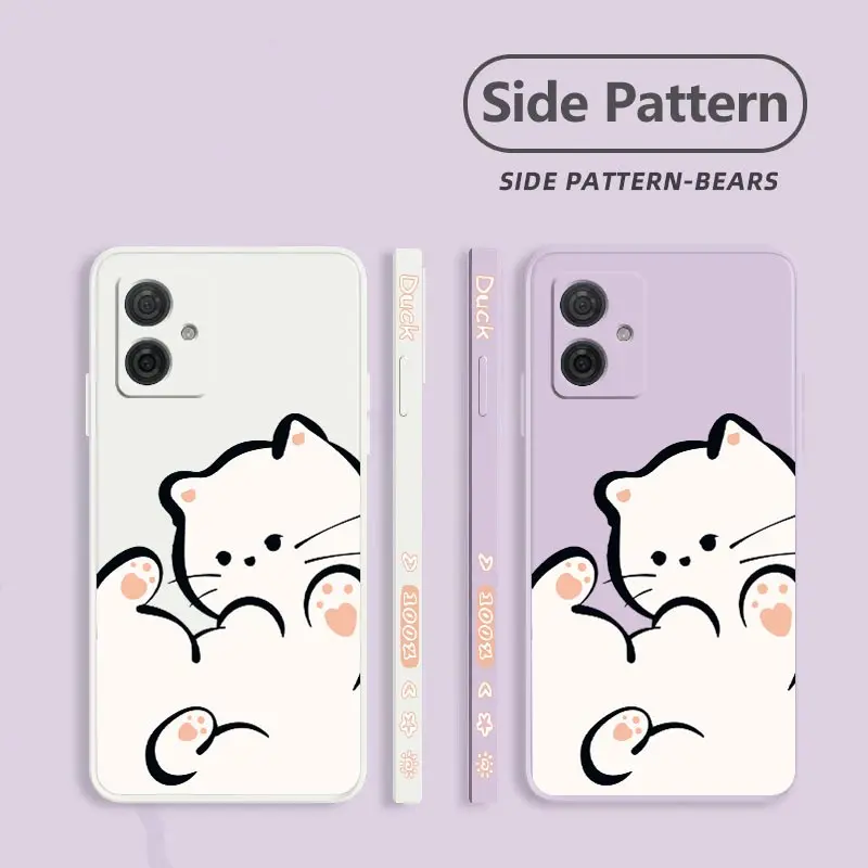 White Cloud Cat Silicone Phone Case - Stylish Protective Cover