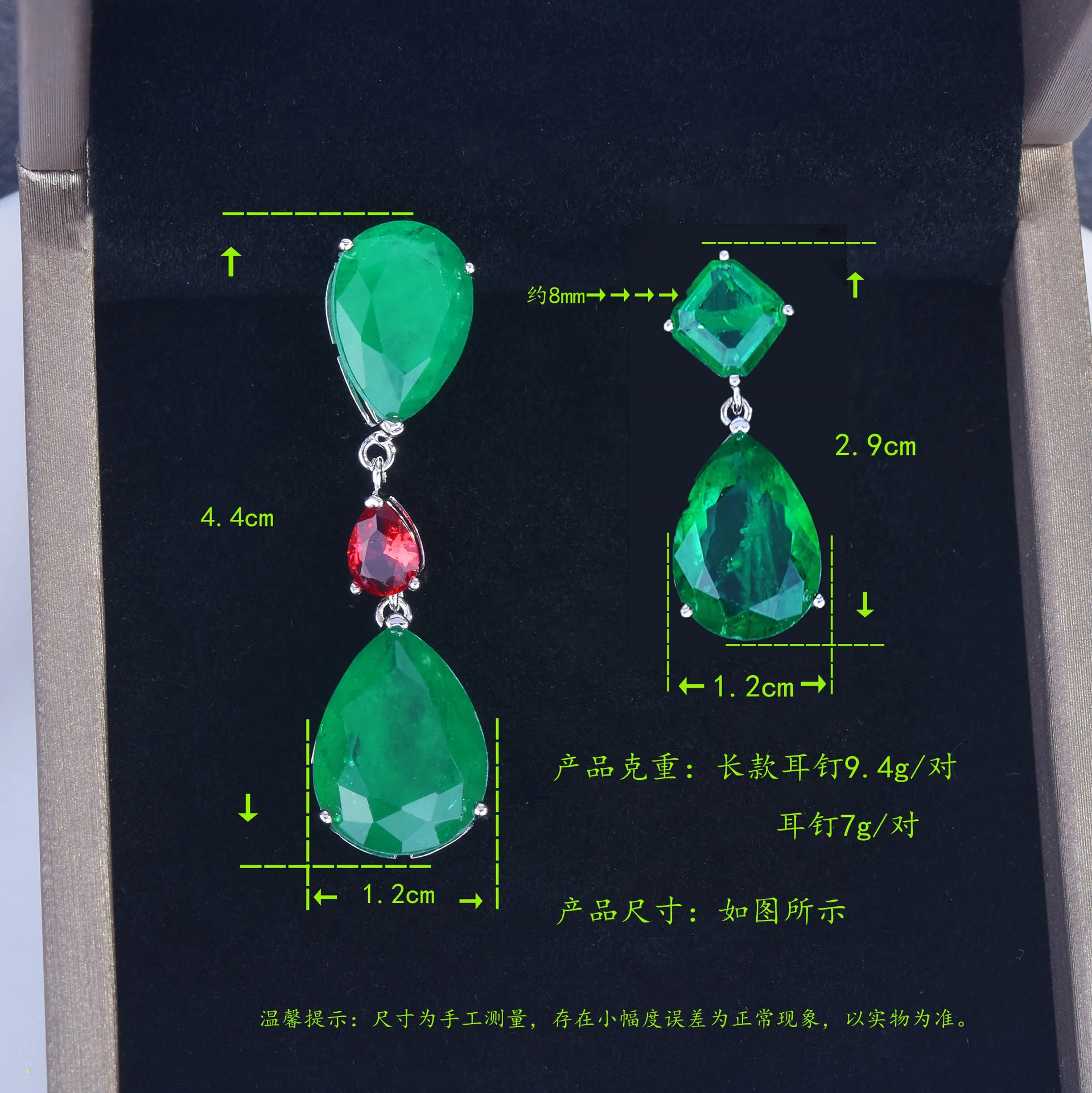 Emerald Earrings for Girls 925 Silver Luxury Designer Jewelry Wedding Party Accessories Gift