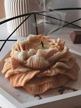 Moules en Silicone pour bougies pivoine, 3 tailles, moules en Silicone adaptés à la fabrication de bougies, du savon, du gypse, de la résine, bougies parfumées artisanales de bricolage 1