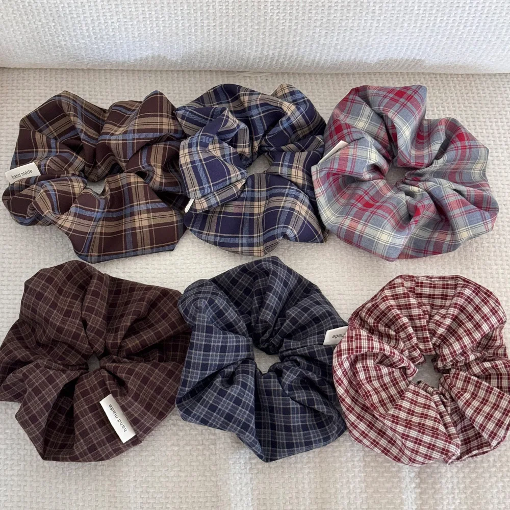 Korean Plaid Retro Hair Band & Ponytail Scrunchies - Vintage Fashion Accessory