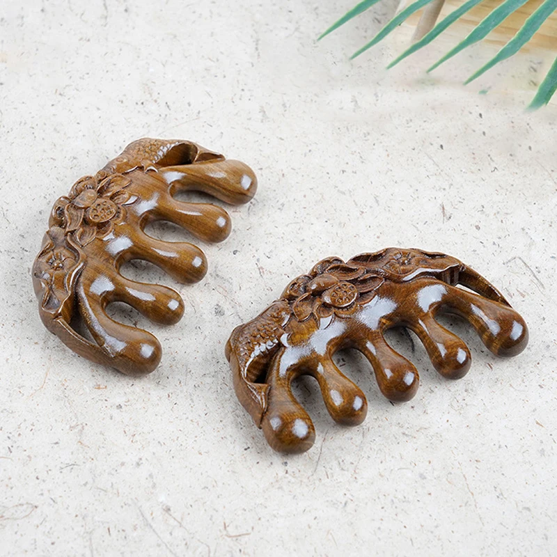 Sandalwood Hair Comb Anti-static Styling Tool Scalp Relax Acupoint Massager Sandalwood Portable Wooden Handle Comb New Arrivals