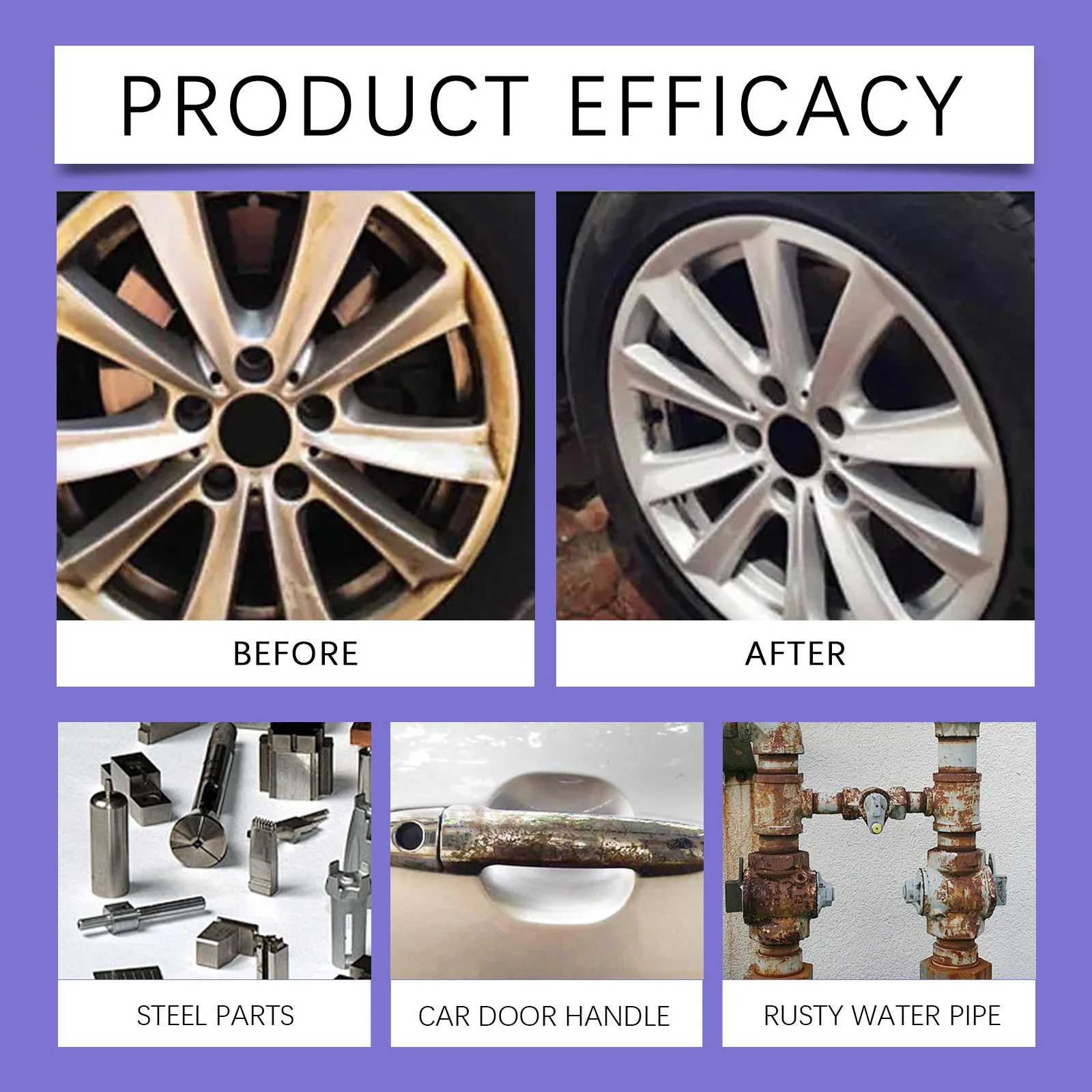 Rust Remover Potent Car Detailing Maintenance Multi-Purpose Supplies Auto Accessories Gadget Anti-Rust Metal Chrome