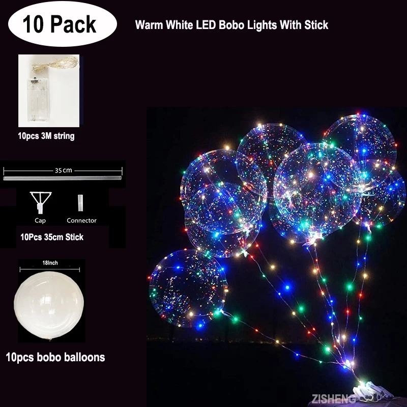 ENLACE Leuchtende Luftballons 20 Zoll - 3 Stück Mit LED Lichterkette